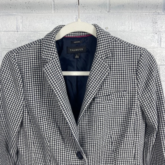 Talbots Aberdeen Houndstooth Blazer Womens Size 6 Office Preppy Old Money - Picture 3 of 12